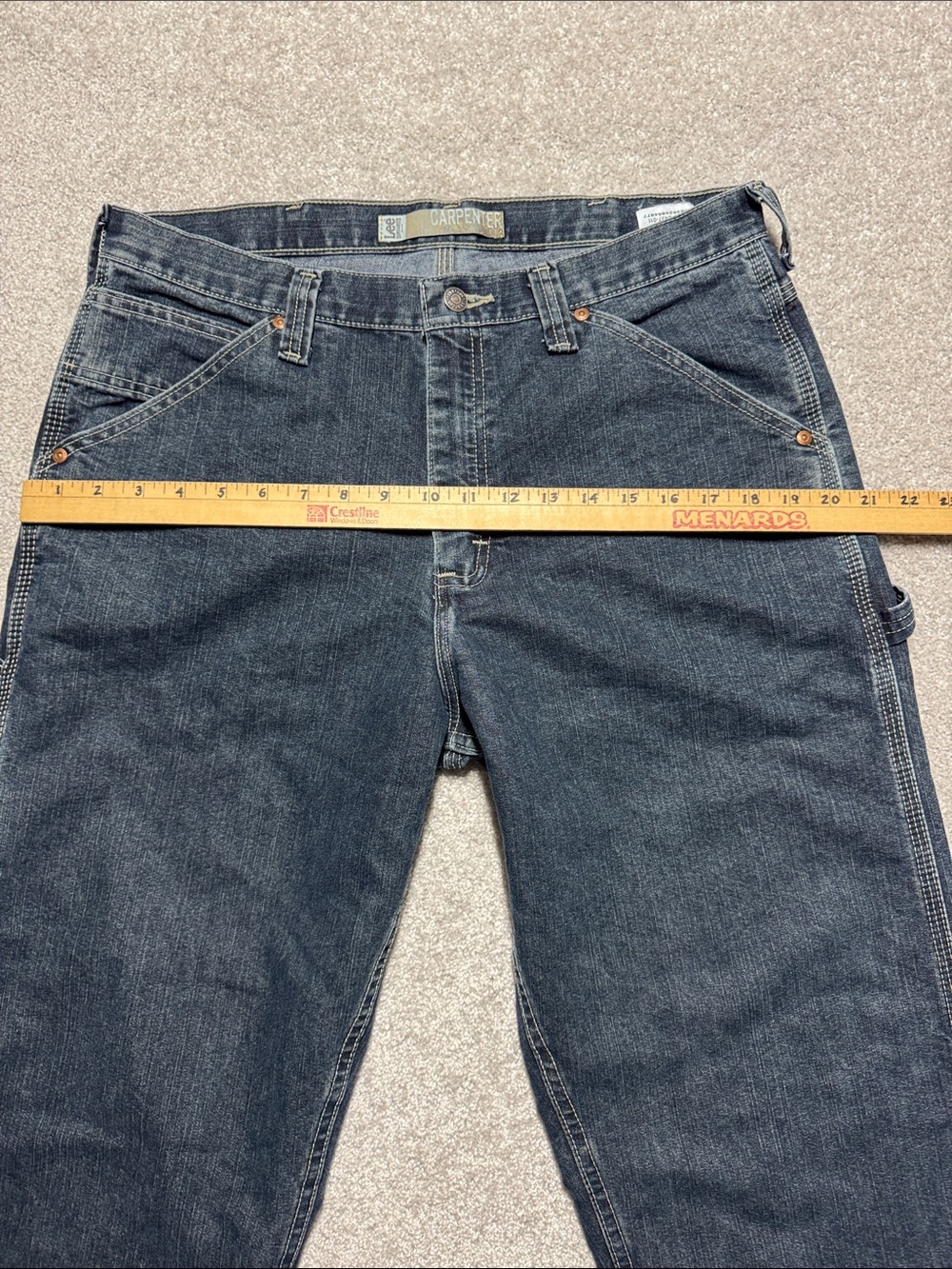 Lee Men's Relaxed Dark Blue Carpenter Jeans Size 34 x 34 Workwear - Picture 9 of 16